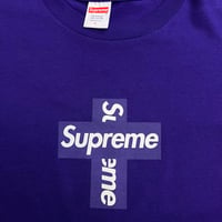 Image 2 of Supreme Cross Box Logo Sz L (PURPLE)