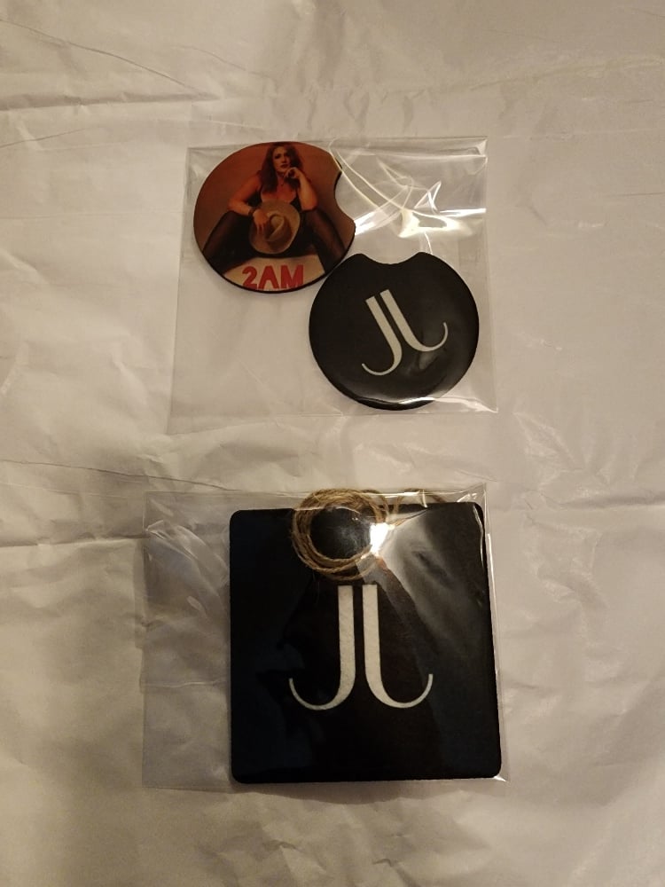 Image of Car coaster set of 2 with air freshener