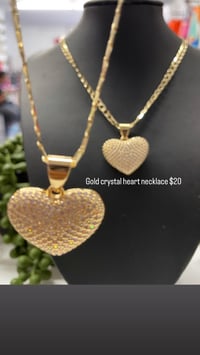 Gold crystal heart necklace