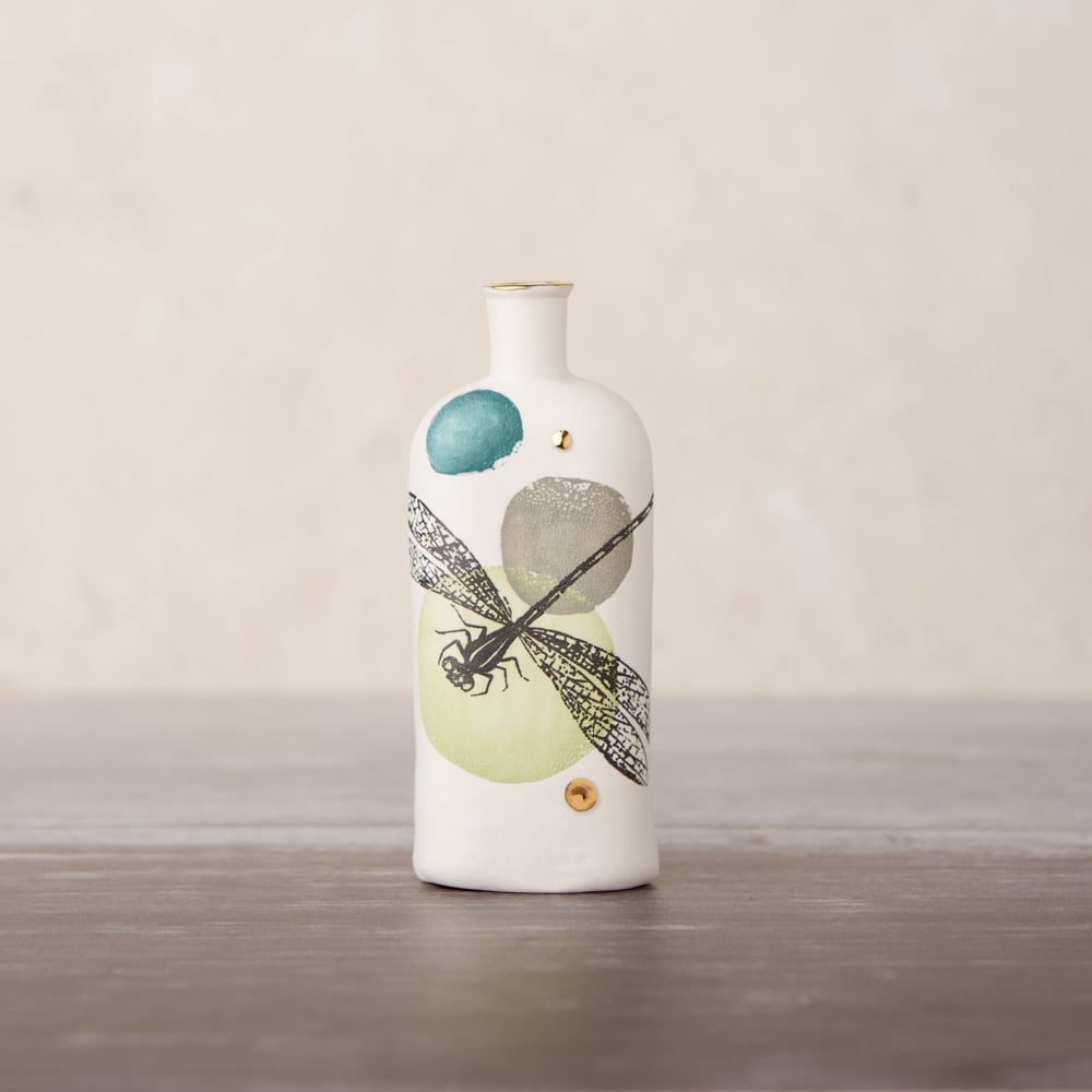 Porcelain dragonfly bottle