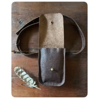 Image 3 of Embossed Dark Brown Leather Belt Bag