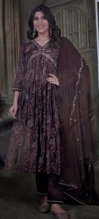 Image 1 of KSV8113-3Pcs Soft Alia Cut Kurtha Set