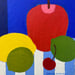 Image of Mixed Fruit on Blue Stripes