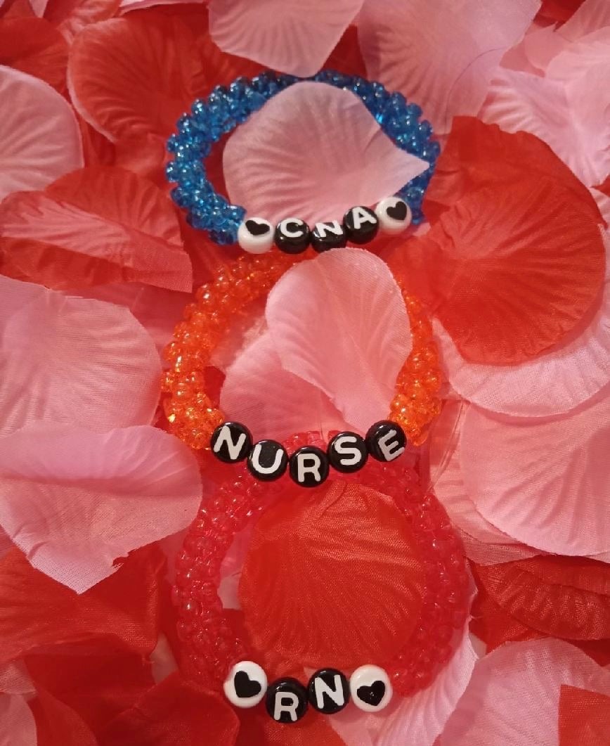 Nurse, clay beaded bracelet