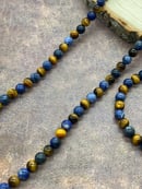 Image 2 of “Passion & Purpose” Necklace and Bracelet 8mm Sodalite & Tigers Eye Set