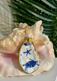Sea Turtle + Starfish Oyster Shell Ornament