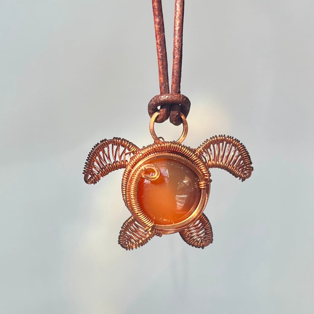 Image of Carnelian Turtle Necklace
