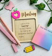 Image 2 of Teacher sticky note pad holder 