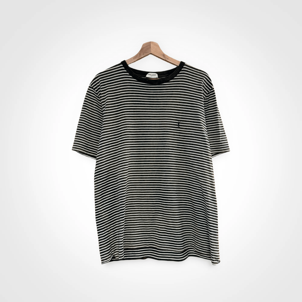 Image of YSL Stripe Bleached Tee