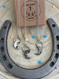 Image 1 of sand casted crescent moon necklace 