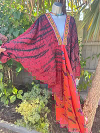 Image 2 of Wanderlust maxi dress Sari tie dye RED upto 18 uk