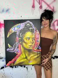 Image 4 of “AMBER PSYCHO” ORIGINAL ACRYLIC PAINTING 22”x28”