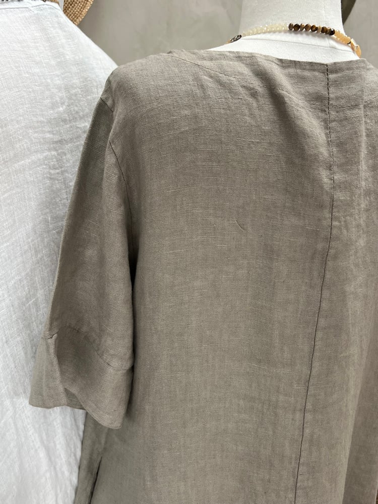 Image of Robe En Lin Gaïa II Taupe 