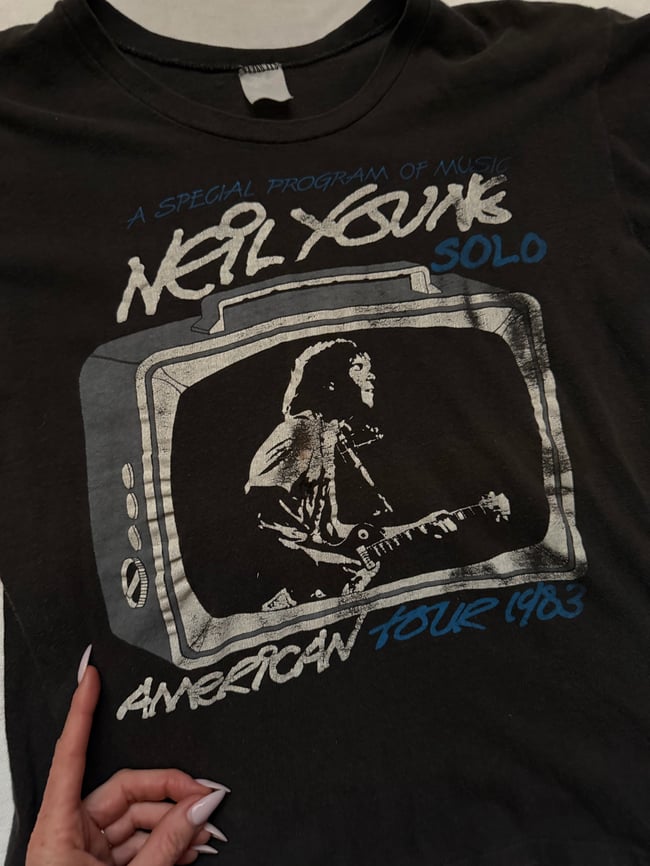 vintage Neil Young concert t shirt tee 80s 70s