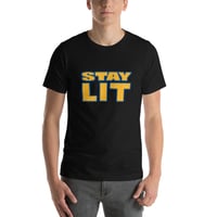 Image 1 of STAY LIT GOLD/BLUE Short-Sleeve Unisex T-Shirt