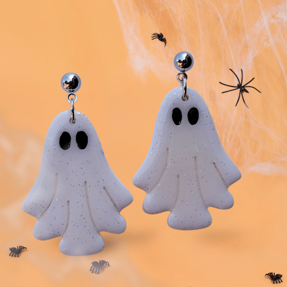 Image of Spooky Sparkle Ghost Earrings