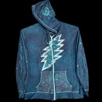 Image 1 of large Ladies Lightweight Hoodie blue #2