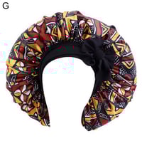 Image 1 of Hair Bonnet Satin Medium African Print Sleep Hat