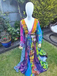 Image 5 of Boho sari panel skirt -ries at waist upto 42 inches