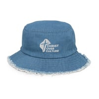 Image 5 of CHRIST over Culture Distressed denim bucket hat
