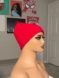 Image 1 of Red Fitted Beanie