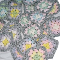 Image 2 of 100 Crochet Granny Squares Lemonade Colour Scheme 3-inch Size 