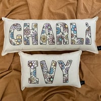 Image 3 of Pastel floral & Vintage Sunflower personalised cushion 