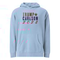 Image 1 of Trump Carlson 2024 Embroidered - Unisex pigment-dyed hoodie from PatriotsCo.com