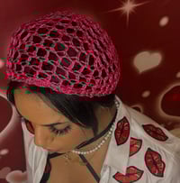 Image 3 of Hot Pink Tubi Hairnet Wrap 