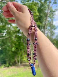 Image 3 of Lapis Lazuli Micro Macrame Necklace