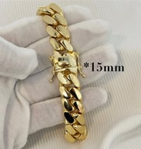 Image 7 of Miami Cuban Link Chain/Bracelet Set, Handmade Real 14k Gold Plated (Five Times Plated)