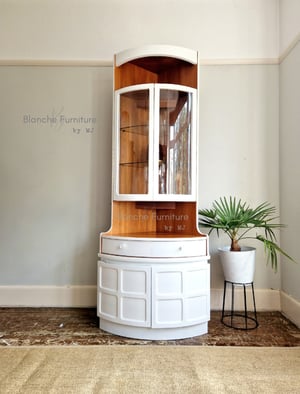 Image of Nathan Corner Drinks Cabinet unit with light - in White