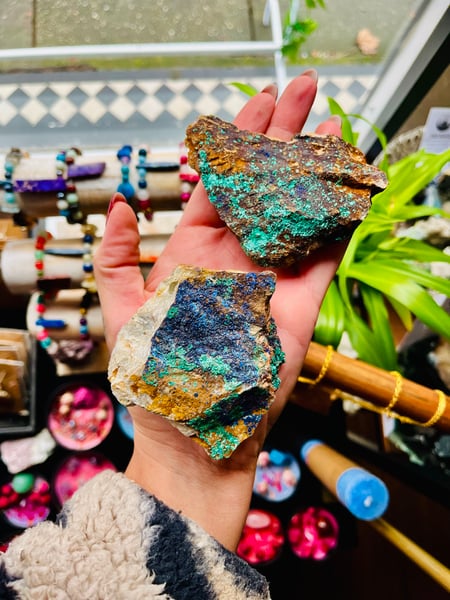 Image of Azurite in malachite 