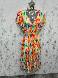 Zara - V Neck Angel Sleeve Midi Dress