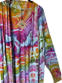 Image 7 of 3X PLUS Jersey Knit Open Cardigan in Euphoria Geode Ice Dye