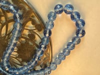 Image 3 of 1950s Faceted Crystal Bead Blue Necklace, Glass 