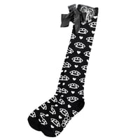 Image 1 of heart knuckle socks *black*