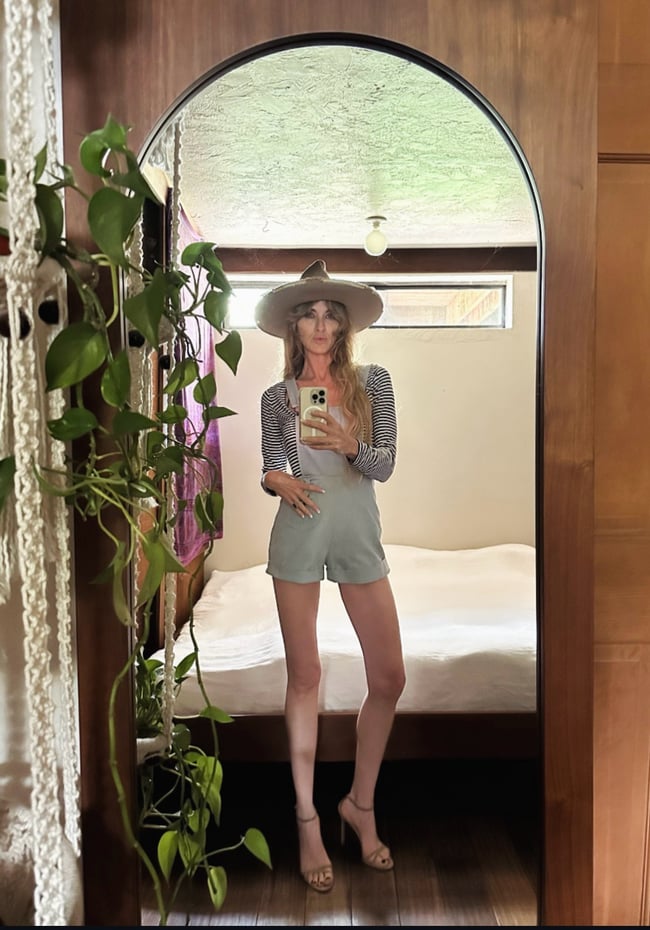 1960s denim cross-cross romper overall shorts