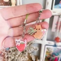 Fruits Basket Rice Ball Plush Keychain W/ Kyo and Yuki Charms