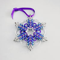 Image 1 of XL Aqua + Purple Nevicata Ornament