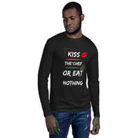 Image 1 of Kiss the Chef or Eat Nothing Long Sleeve Fitted Crew