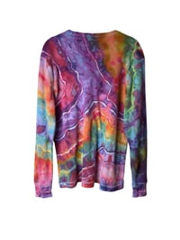 Image 5 of M Unisex Adult Waffle Long Sleeve Shirt in Euphoria Geode Ice Dye