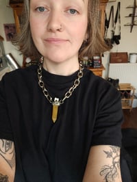 Image 3 of Tigers eye and fox tooth chunky necklace