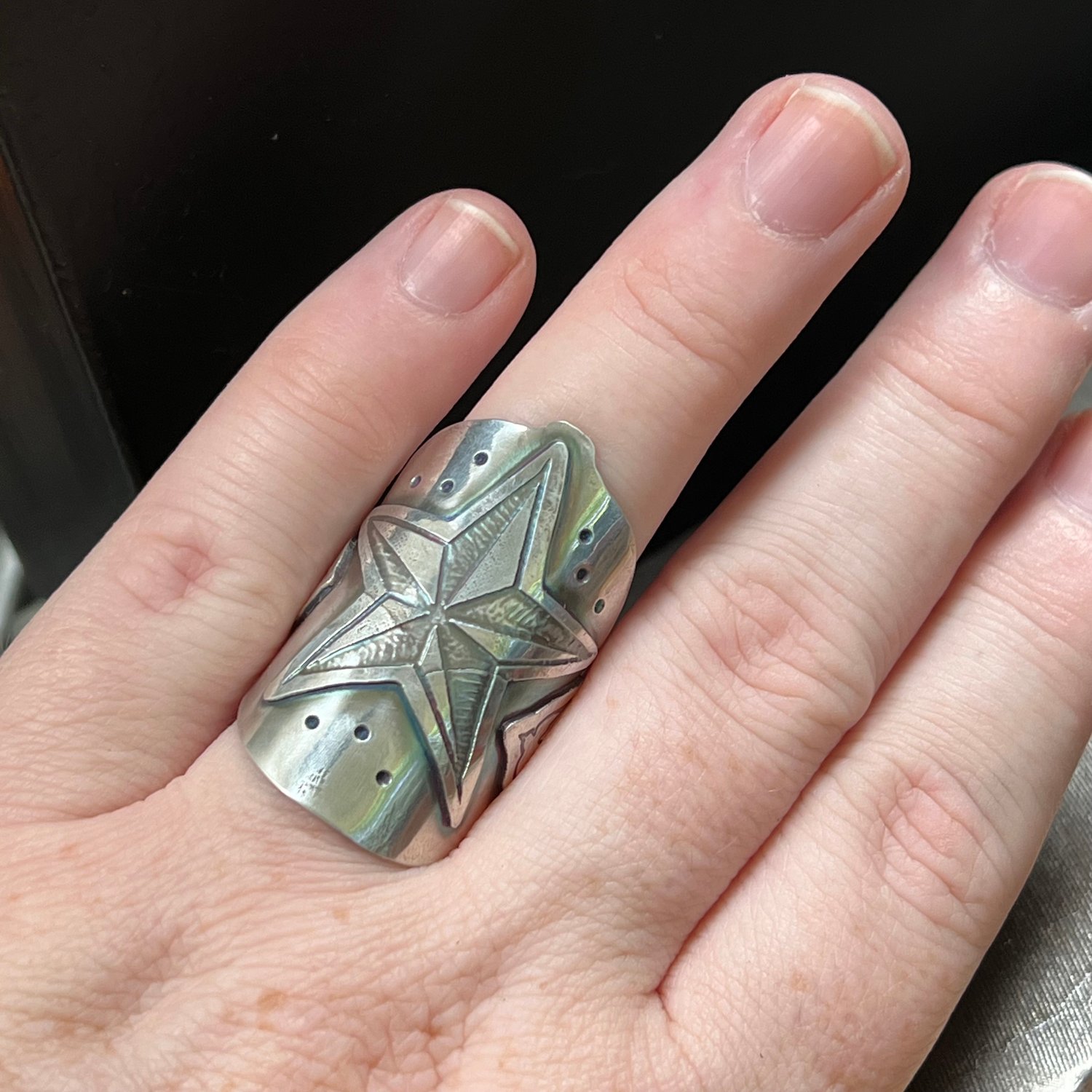 Image of Sterling Silver Saddle Ring, Size 8.5