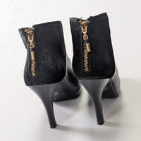 Image 8 of ...me Too Chic Black Leather & Cow Fur Ankle Boots
