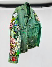 Image 4 of Flower Patchwork Denim Jacket