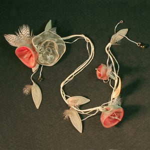 Image of T59  Silver Rose Necklace with Bellflowers