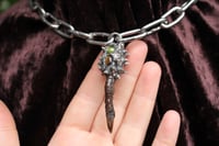 Image 5 of Dead Good spikey pheasant toe tigers eye and peridot necklace