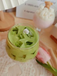 Image 2 of Green Tea Ice Cream Soy Wax Glass 