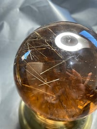 Image 6 of Large Smoky Quartz With Golden Rutile Sphere #1770